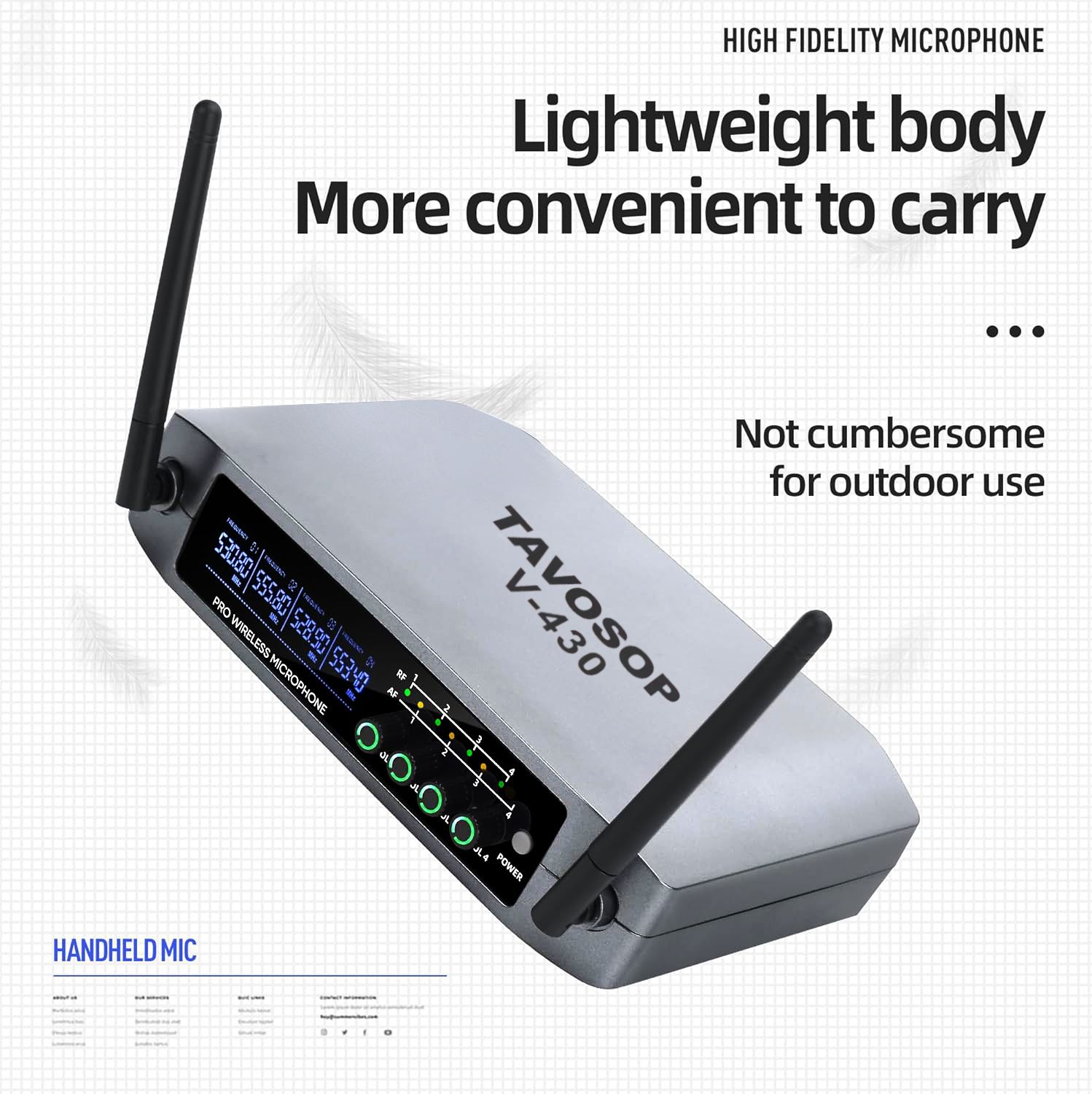 BOMGE 4 Channel Professional Wireless Microphone System