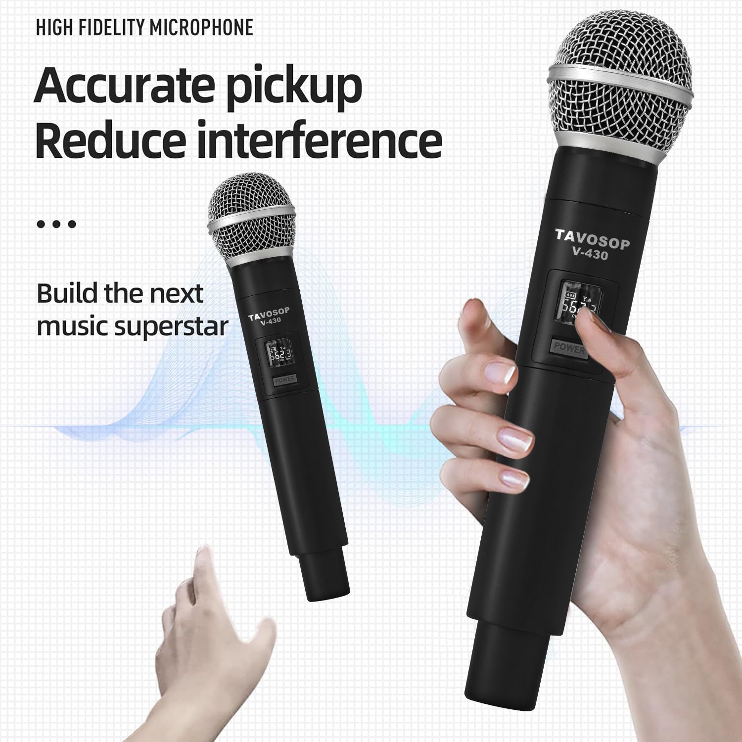 BOMGE 4 Channel Professional Wireless Microphone System