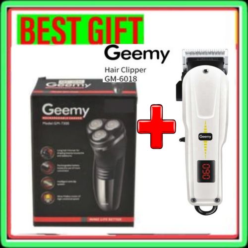 CLEARANCE OFFER Geemy Rechargeable Cordless Shaving Machine With Indicator + Smoother Shaving Machine