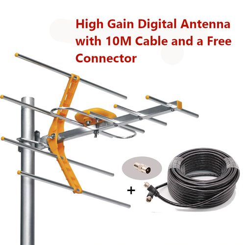 CLEARANCE OFFER High Gain Outdoor TV Antenna Aerial 10M Coaxial Cable