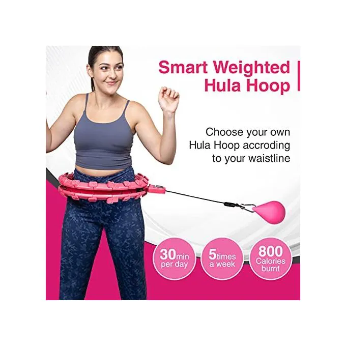 Smart Weighted Fit Hula Hoop for Weight Loss - 24 Detachable Knots