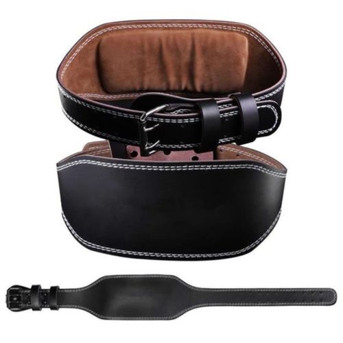 Leather weight lifting belt