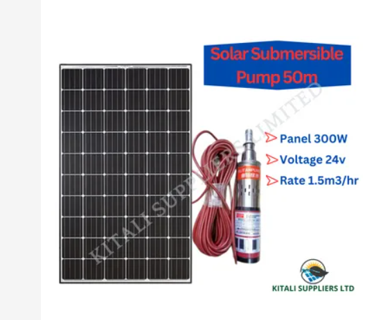 50M Solar submersible water pump Black as picture