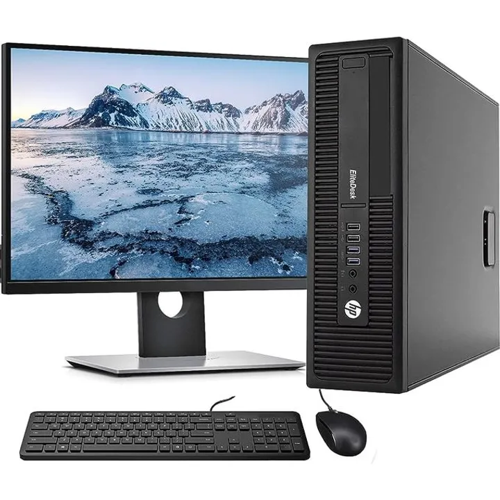 ( Full set Dell 22'' Monitor,key board + mouse ) Refurbished HP EliteDesk 800 G1 Core I5 8GB RAM 500GB HDD 3.2GHz SFF Desktop Refurbished Desktop Mini Pc Refurbished Computer