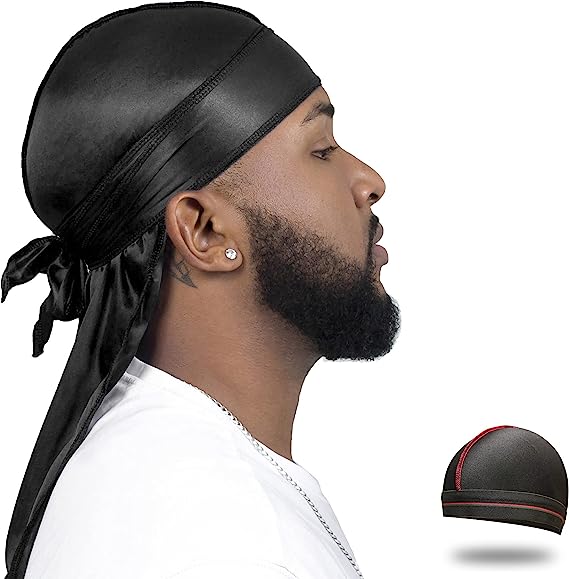 Stretchy Black Silk Durag/wave Drag - QUALITY GUARANTEED