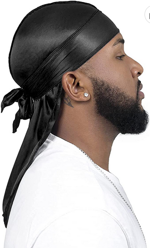 Stretchy Black Silk Durag/wave Drag - QUALITY GUARANTEED