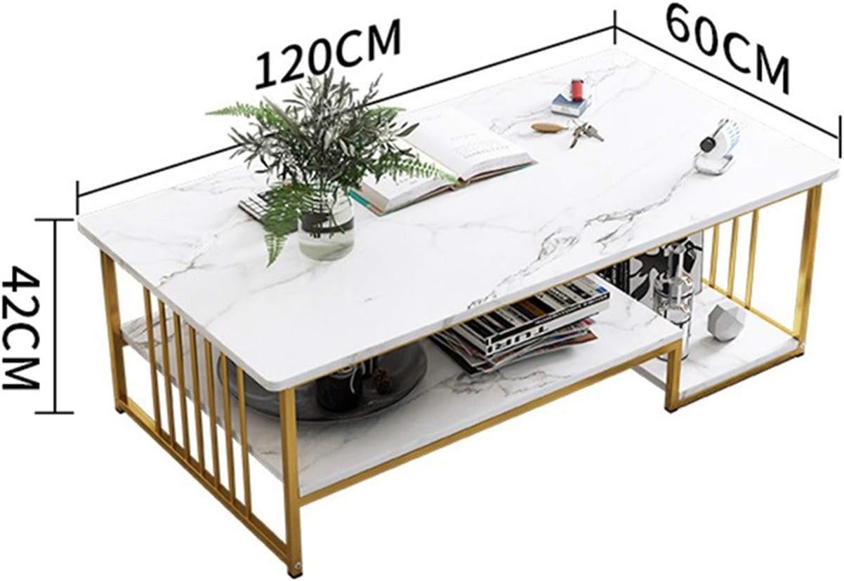 Marble effect home/office wooden coffee table