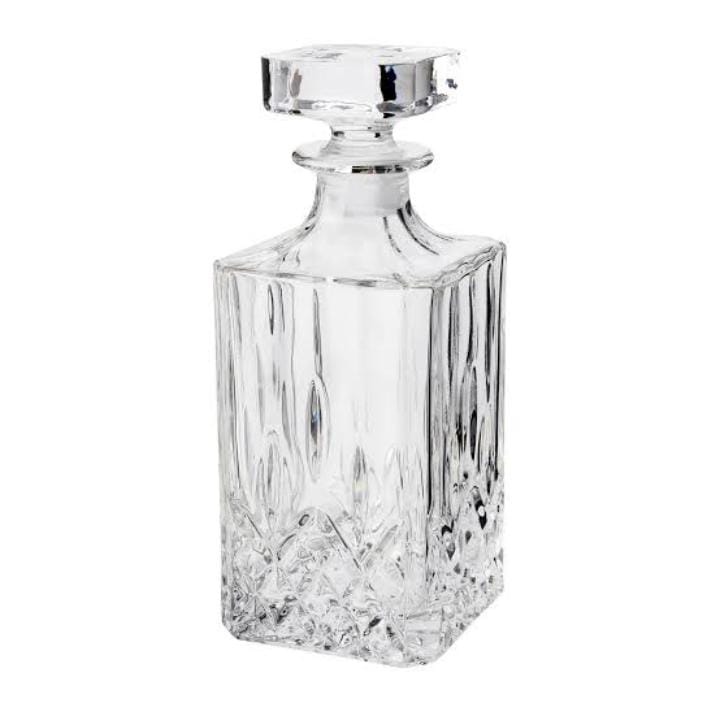 7pcs heavy glass square kitchen chalice clear wine decanter...6pcs wine glasses and 1pc wine decante