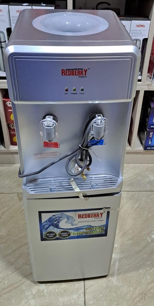 REDDBERRY  Free stand hot and normal home/kitchen water dispenser with cooling compressorand and cusp storage  cabine