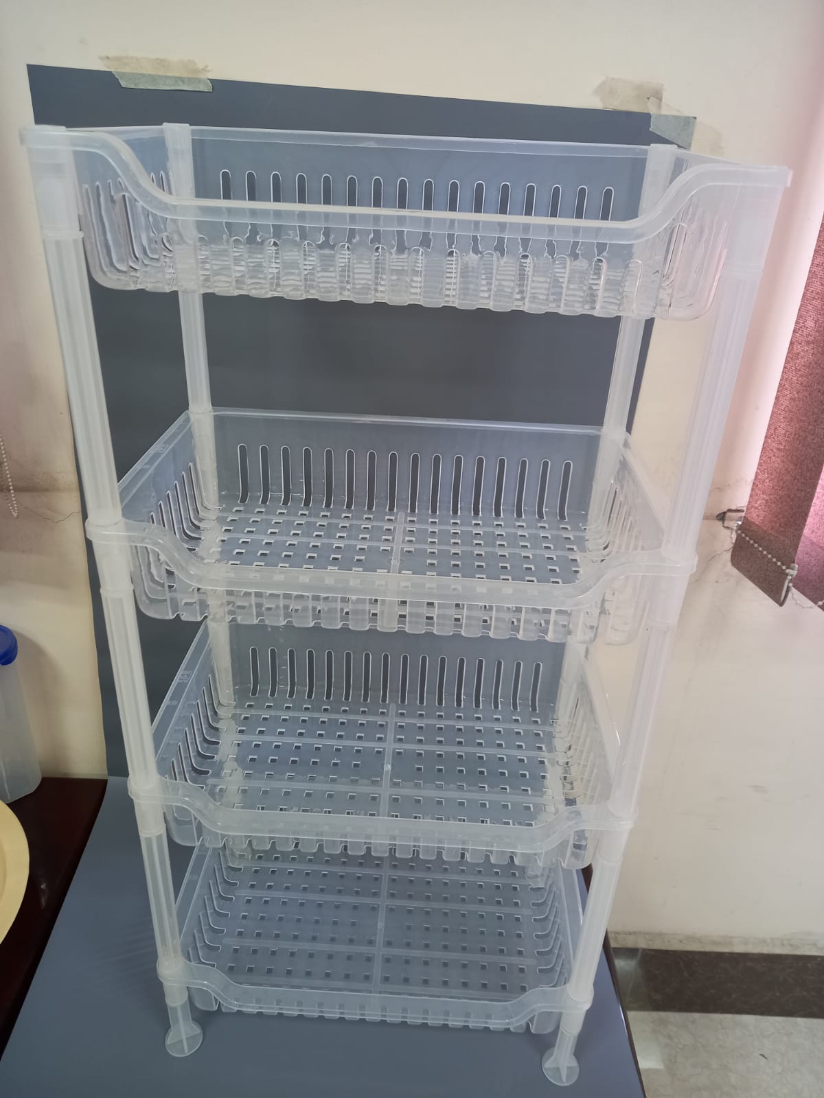 Adix Spacio 4 tiers clear kitchen vegetables trolley/organize stand