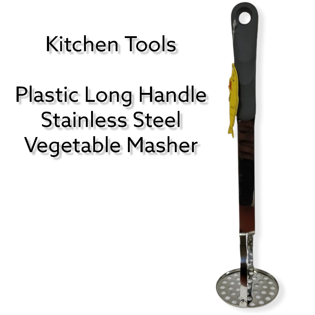Generous plastic long handle stainless steel kitchen vegetables mashe