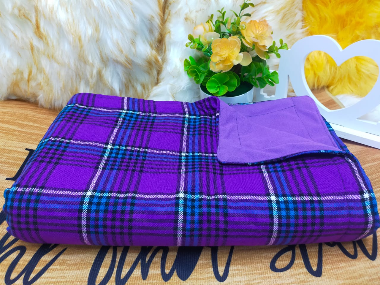 Warm and soft Maasai  bedcover.
