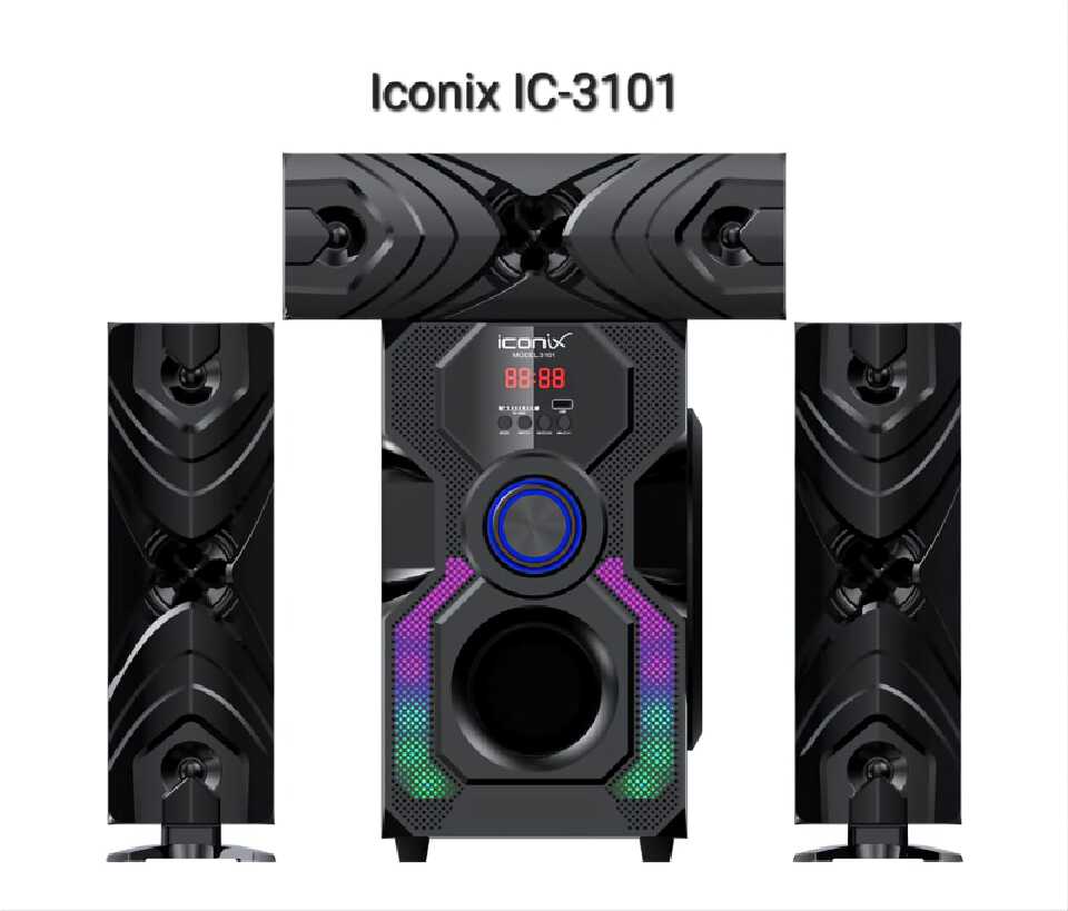 Iconix IC-3101 3.1 MULTIMEDIA HOME THEATRE SUBWOOFER SPEAKER SYSTEM-BT/FM/USB