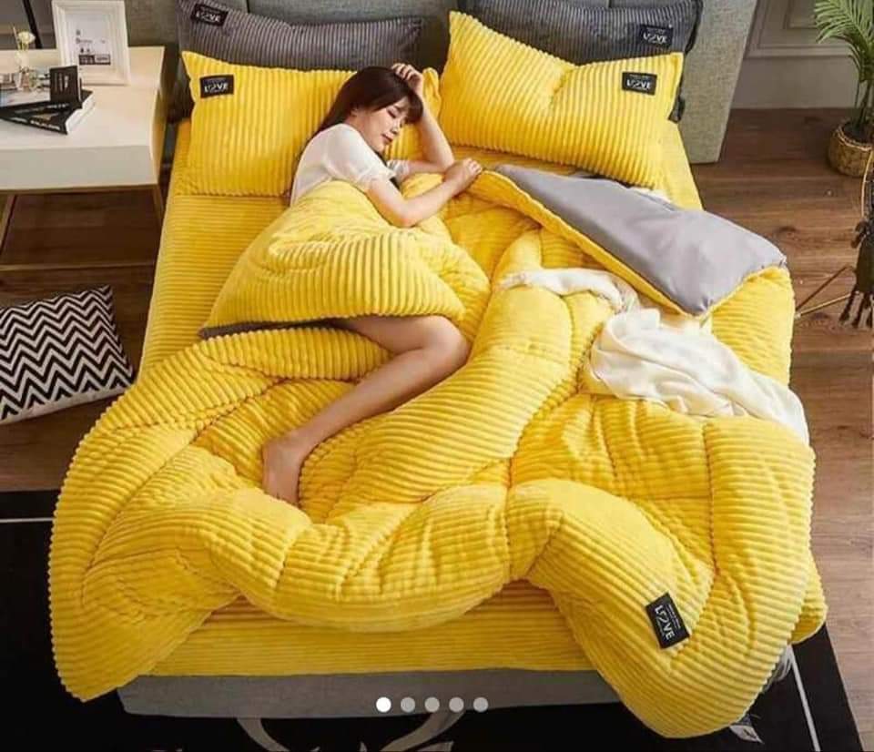 Velvet duvets 1 pc duvet 1 pc bedsheet 2 pcs pillow cases  6x6 Luxury designs Velvet Plush Fluffy Duvet set Bedding Sets Comforter Set