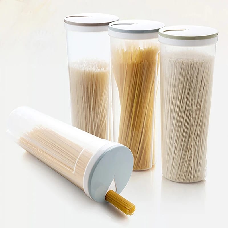 Spaghetti container Made of high quality pp. Non-toxic, no
odor, waterproof, damp-proof and durable. Safe to store food.
Not only suit for storage of noodles,
spaghetti, but also for dry food, spaghet