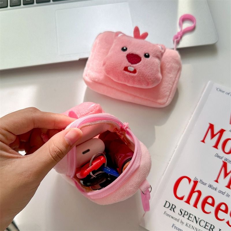 Cute Girl Ruby Zero Wallet Little Beaver Earbuds Round Square Small Book Bag Can Hold Card Keys