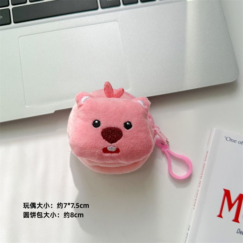 Cute Girl Ruby Zero Wallet Little Beaver Earbuds Round Square Small Book Bag Can Hold Card Keys