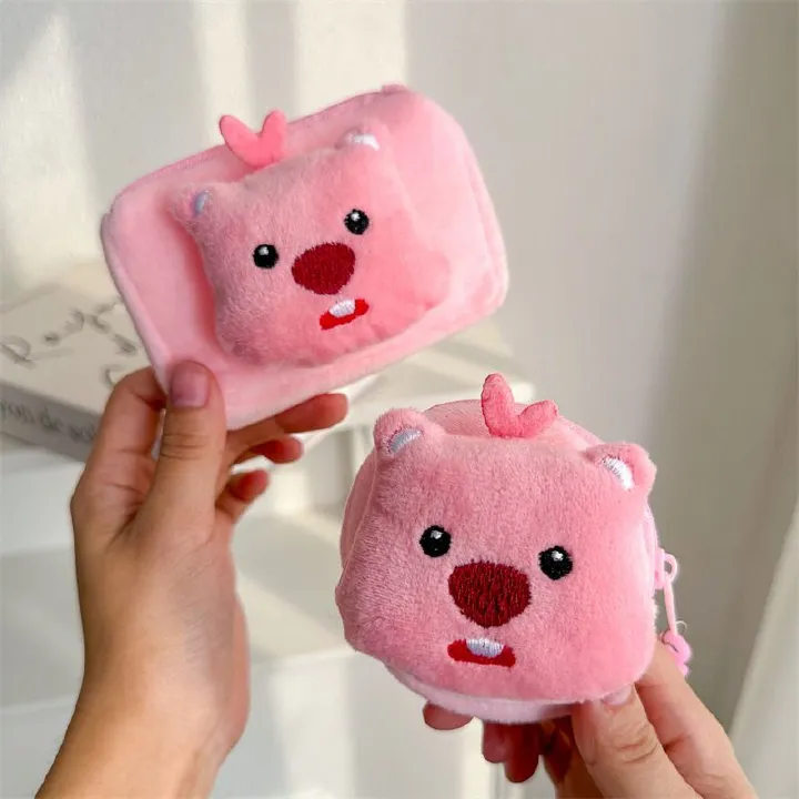 Cute Girl Ruby Zero Wallet Little Beaver Earbuds Round Square Small Book Bag Can Hold Card Keys