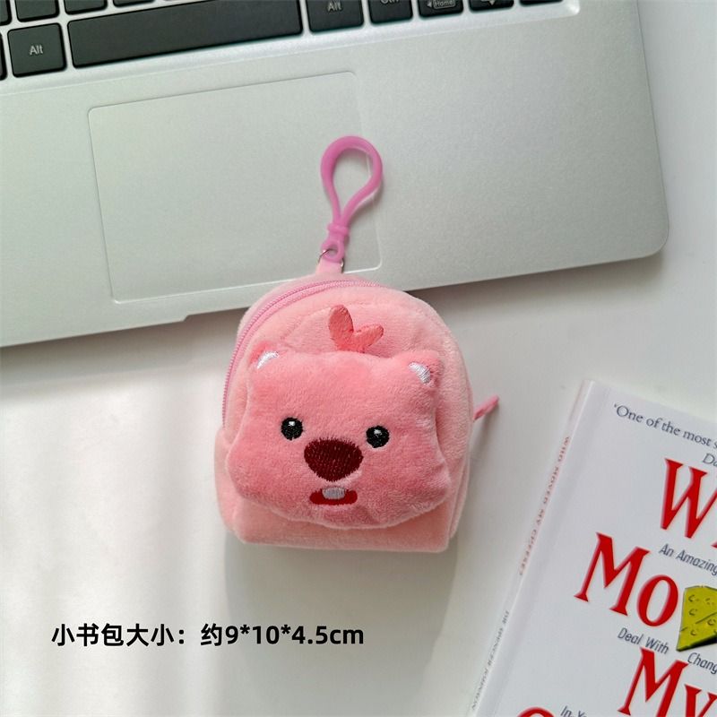 Cute Girl Ruby Zero Wallet Little Beaver Earbuds Round Square Small Book Bag Can Hold Card Keys