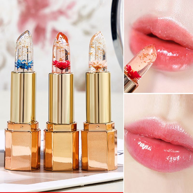 New Arrival Lipstick makeup Discoloration lipstick Moisturizing Waterproof Colorless  Non Staining Cup Transparent Lipstick Petal LipstickPetal jelly color changing lipstick New Arrival Lipstick retouched