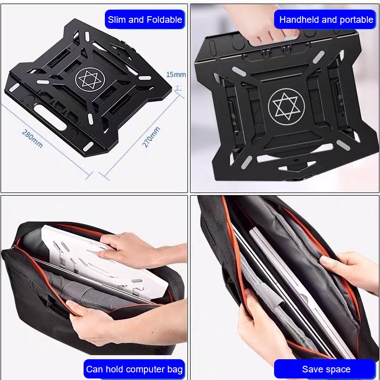 Computer stand laptop base  eight level adjustment  laptop stand height  heat dissipation  lifting bracket  heat dissipation rotatable pad with turntable