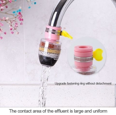 Six layer Water purification pressurize sprinkler head splash proof water filtration device household kitchen shower faucet extender water-saving nozzle Tap Water Purifier Purification Well water