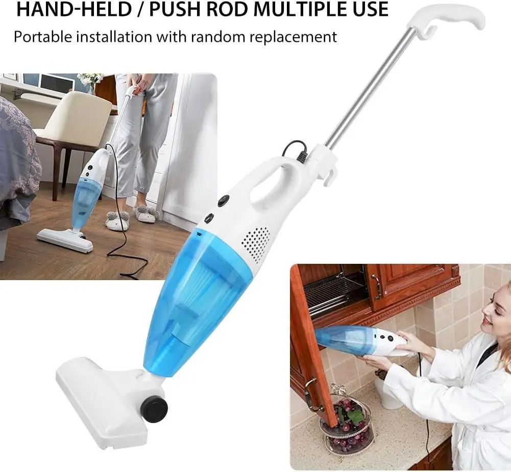 2 In 1 Multifunctional Vacuum cleaner household car high suction handheld push rod vacuum home Sweeper Hardwood Carpet mite Sweeping Machine Sofa Keyboard Dust Collector cleaning 10 rushes 10 filter