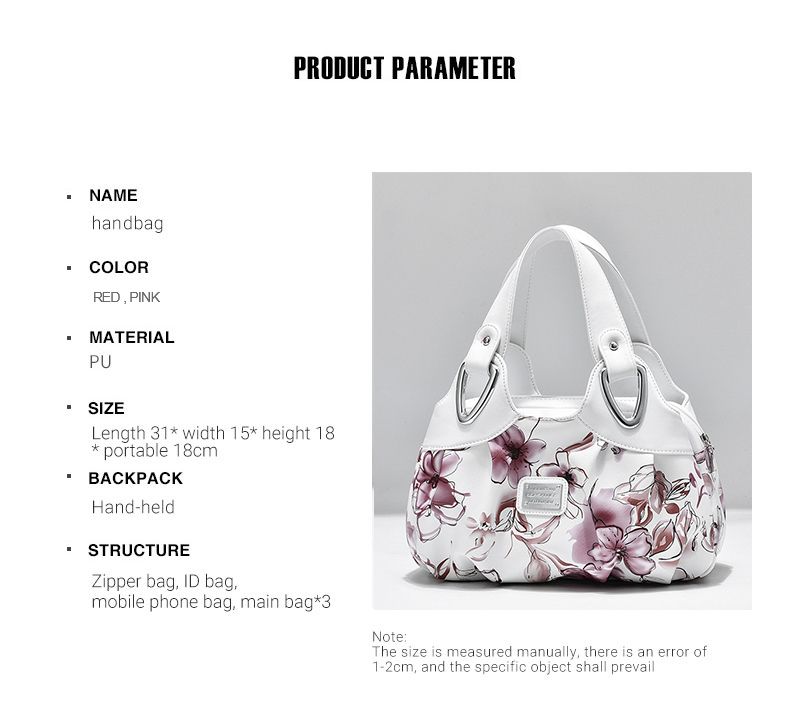 New European and American fashion trend women's multi-color simple handbag Luxury Fashion PU Leather Bag Women Handbags Female Shoulder Bag flower Portable Tote Bag Large Capacity  Simple Bags