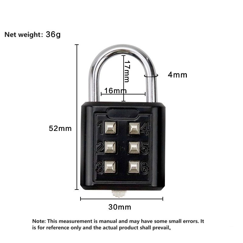Smart Password Combination Padlock 6/8/10 Digits waterproof Safety padlock  Luggage Anti-theft Door Lock Mini Code Padlock For Cabinet File Box Digital Padlock Number Travel Lock Password Black Silver
