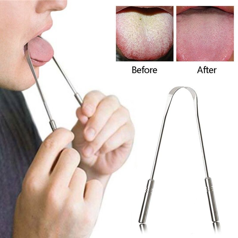1pc Tongue Scraper, Reduce Bad Breath, Stainless Steel Tongue Cleaners, Metal Tounge Scrappers, Tongue Scraper Cleaner for Fresh -