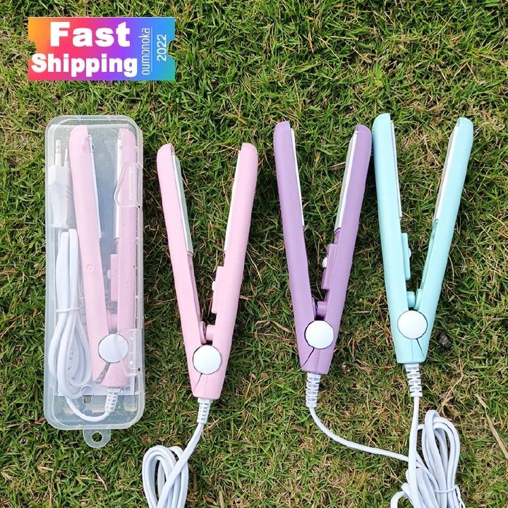 3-in-1 Hair Iron Curling Hair Flat Iron Straightening Brush Hair Comb Mini Hair Straightener and Curling Iron Styling Tools -