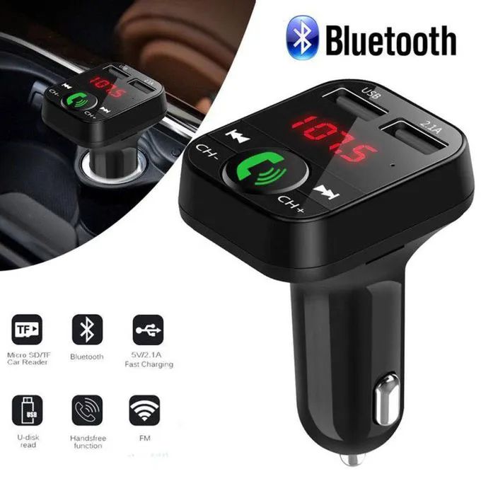 Car Fast Charger Adapter FM Transmitter MP3 Audio Player Car Kit Bluetooth 5.0 Receiver Hands Free 3.1A 2USB Car Accessories -