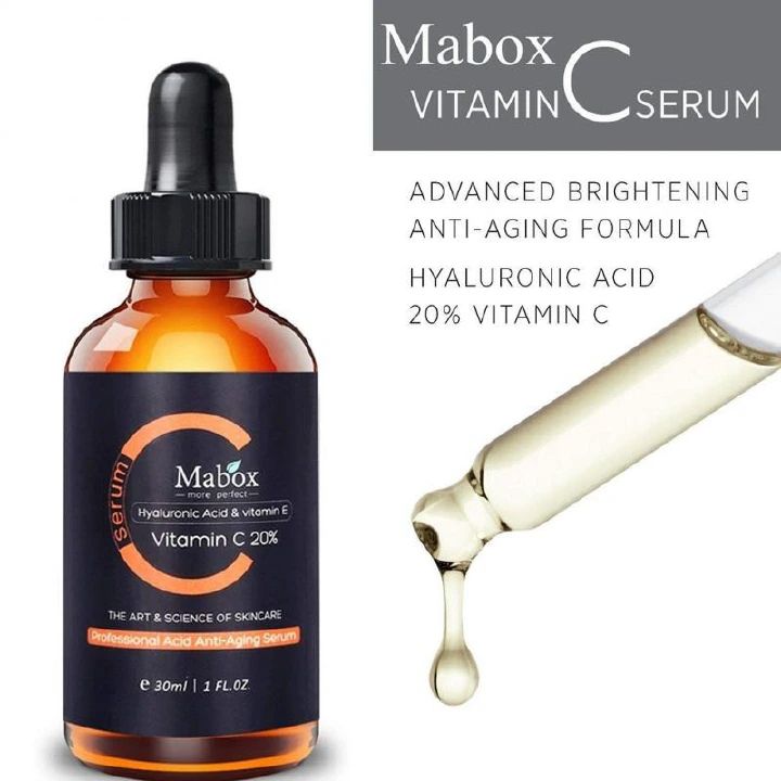 Mabox Vitamin C Serum For Face Hyaluronic Acid Lighten Age Black Spots Sunburn Anti-oxidation Wrinkle Remove Shrink Pore Skin Care
 -
