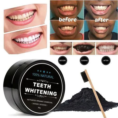 30g Teeth Whitening Powder Charcoal Oral Care Natural Activated Charcoal Dental Whitener Powder Oral Hygiene Whitening Kit -