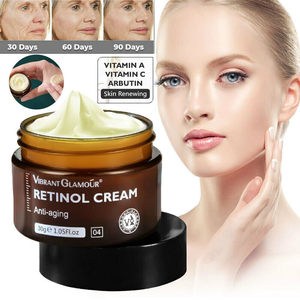 Retinol Face Cream Anti Aging Reduce Fine Lines Wrinkles Skin Lightening Cream Whitening Brightening Moisturizing Facial Serum- VIBRANT_GLAMOUR-