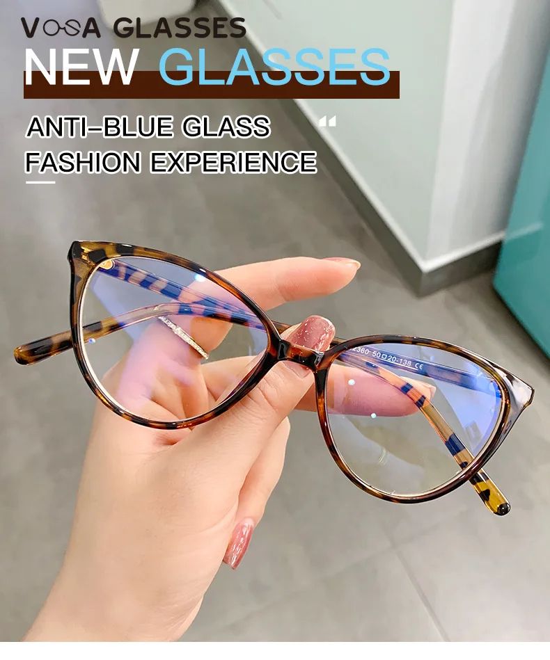 New Vintage Anti-Blue Light Cat Eye Glasses Women Men Leopard Print Optical Frame Spectacles Computer Goggles Reading Eyeglasses-
