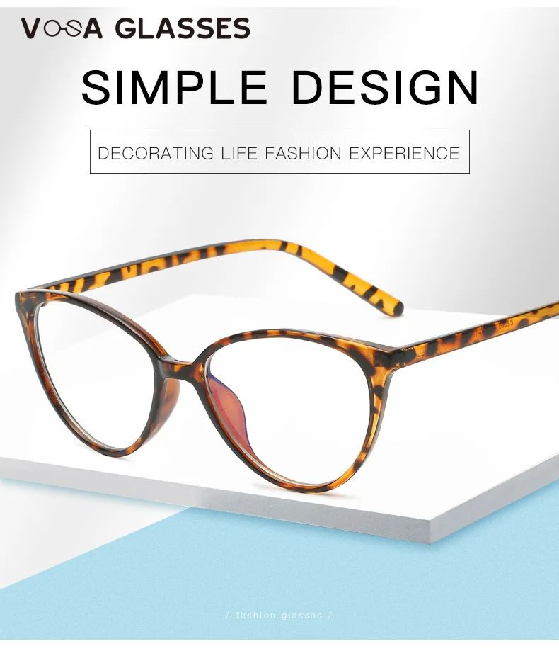 New Vintage Anti-Blue Light Cat Eye Glasses Women Men Leopard Print Optical Frame Spectacles Computer Goggles Reading Eyeglasses-