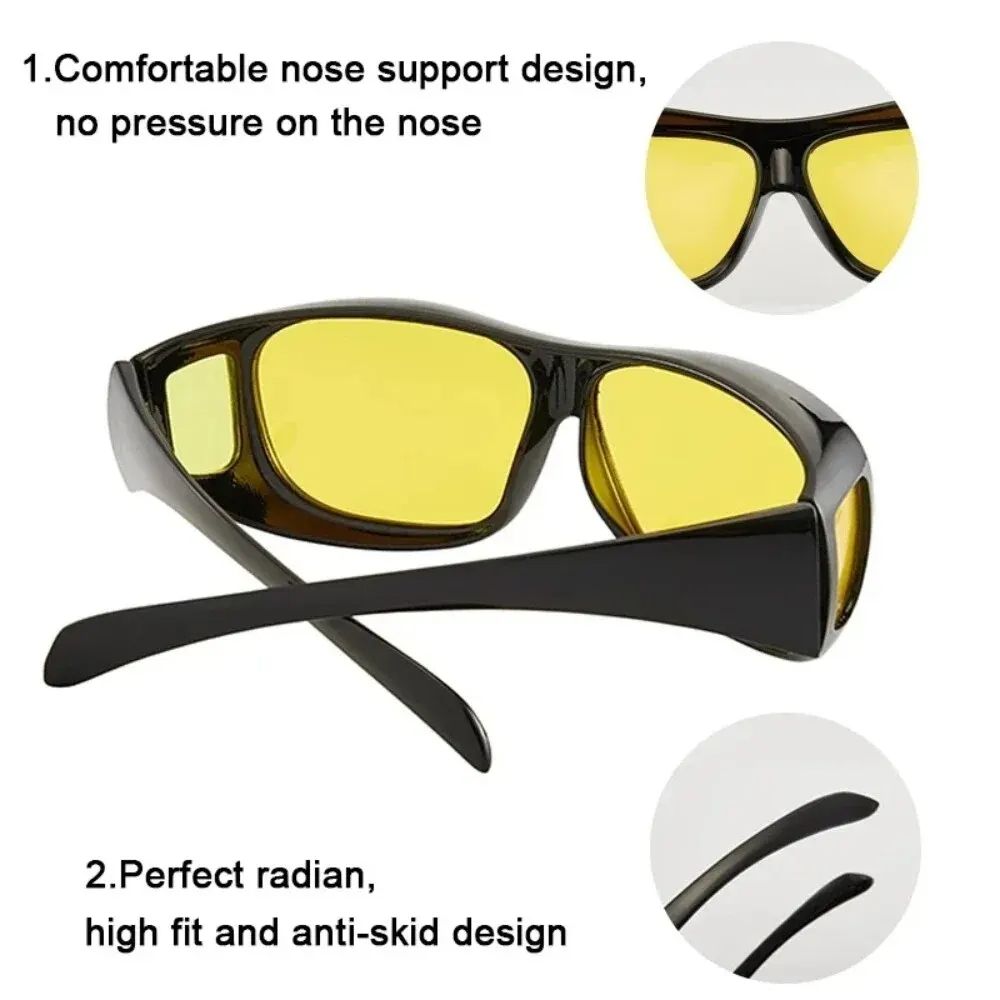 Anti-Glare Night Vision Driver Goggles Fashion Sunglasses Cycling Goggles Night Driving Enhanced Light Glasses Car Accessories -