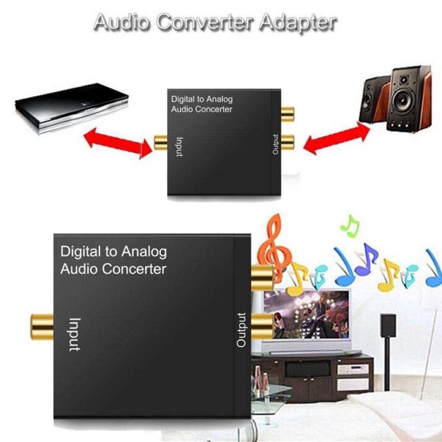Digital To Analog Audio Converter 3 5mm Suitable For TV Audio Digital Coaxial Fiber Optic Analog Output Converter-