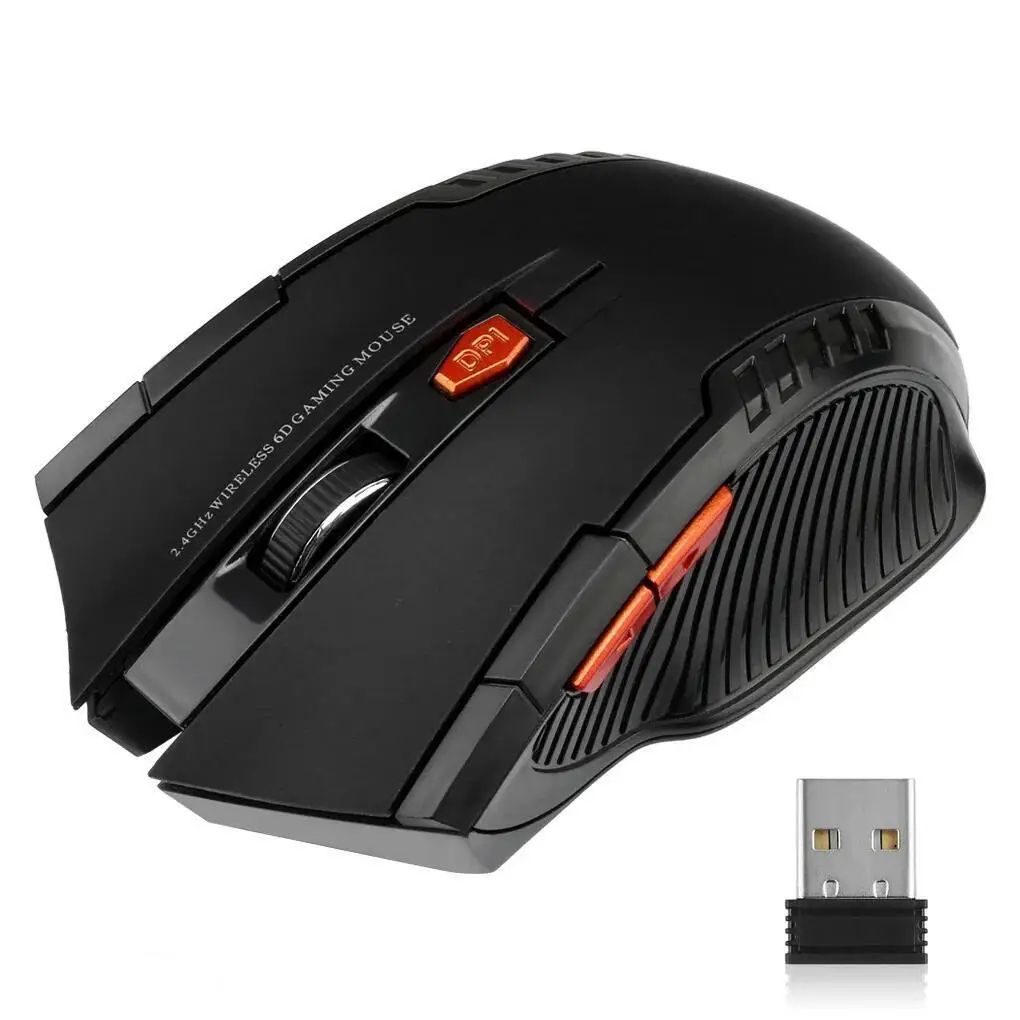 2.4G Wireless Mouse 1600DPI Optical Mouse Gamer for Computer 6 Buttons Wireless Mice with USB Receiver for PC Laptop Accessorie -