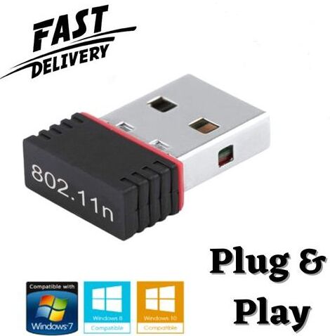 150Mbps MT7601 Mini USB WiFi Adapter Wireless Network Card 802.11 B /g/n Antenna Signal Receiver Dongle for PC Laptop Windows -