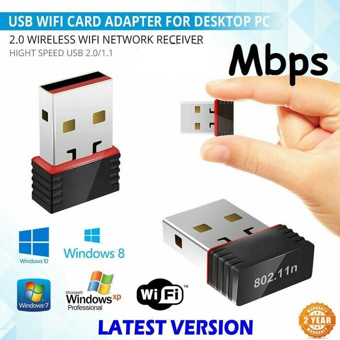 150Mbps MT7601 Mini USB WiFi Adapter Wireless Network Card 802.11 B /g/n Antenna Signal Receiver Dongle for PC Laptop Windows -