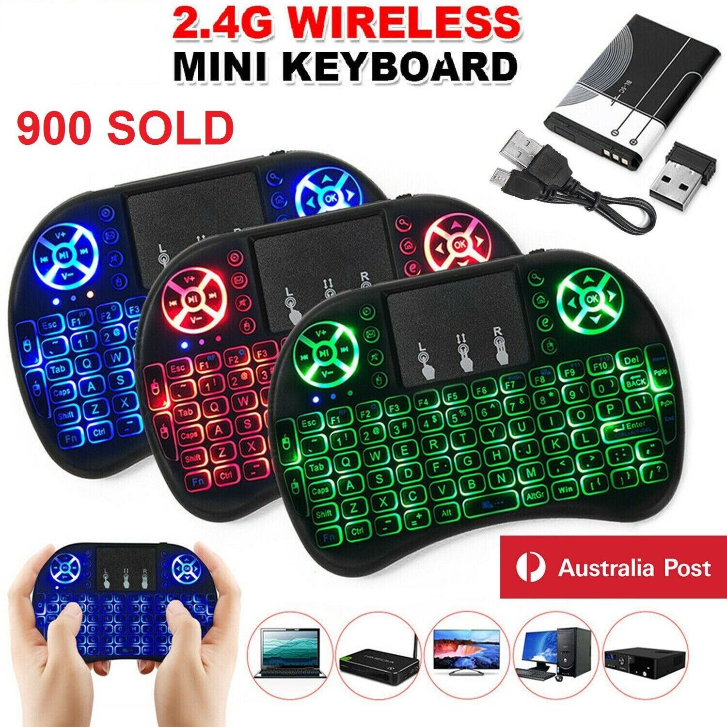 I8 Mini Wireless Keyboard Backlight 2.4G Air Mouse Remote Control Touchable Handheld for Smart Android TV Box Desktop PC -