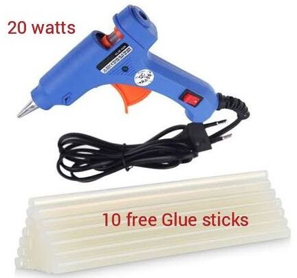 20W Hot Melt Glue Gun + 10 Free Glue Sticks DIY Mini Household Industrial Guns Heat Temperature Thermo EU Electric Repair Tool Use 7mm Glue Sticks -