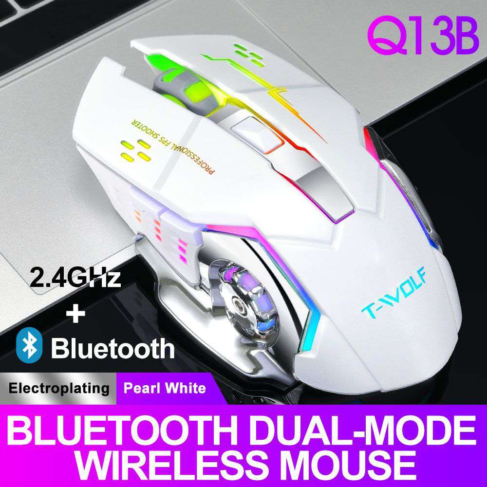 Wireless Gaming Mouse 2400 DPI Rechargeable Adjustable 7 Color Backlight Breathing Gamer Mouse Game Mice for PC Laptop -