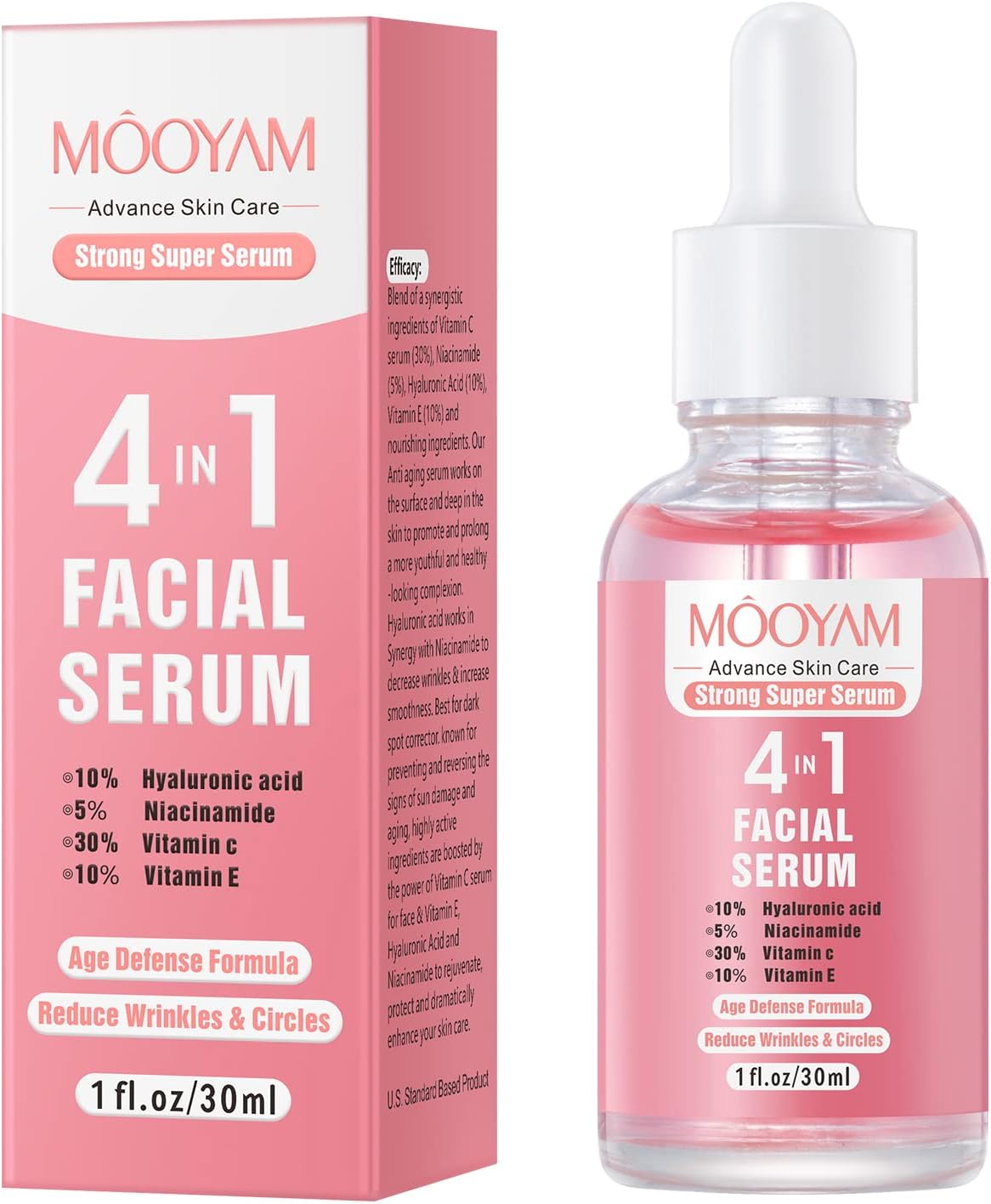 Anti-Aging Repair Essences Powerful Hyaluronic Acid Face Skin Care Facial Serum Nicotinamide Vitamin Moisturizing Whitening Shrink Pores Remove Acne Product  -MOOYAM -
