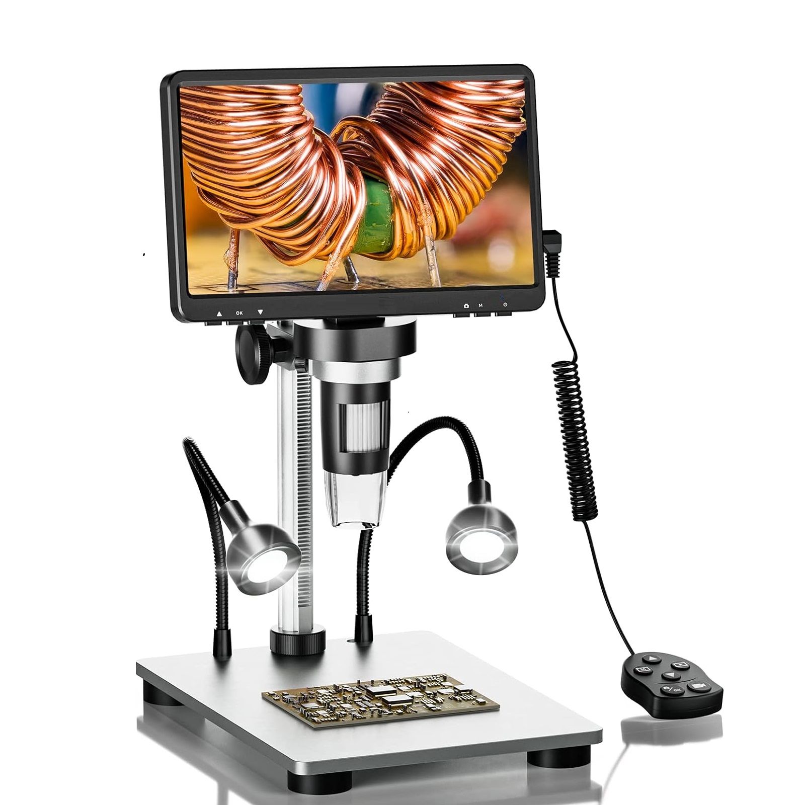 Portable LCD 12MP Camera Full HD Video Recording 1200X Magnifier 8 LED Light Digital Microscope