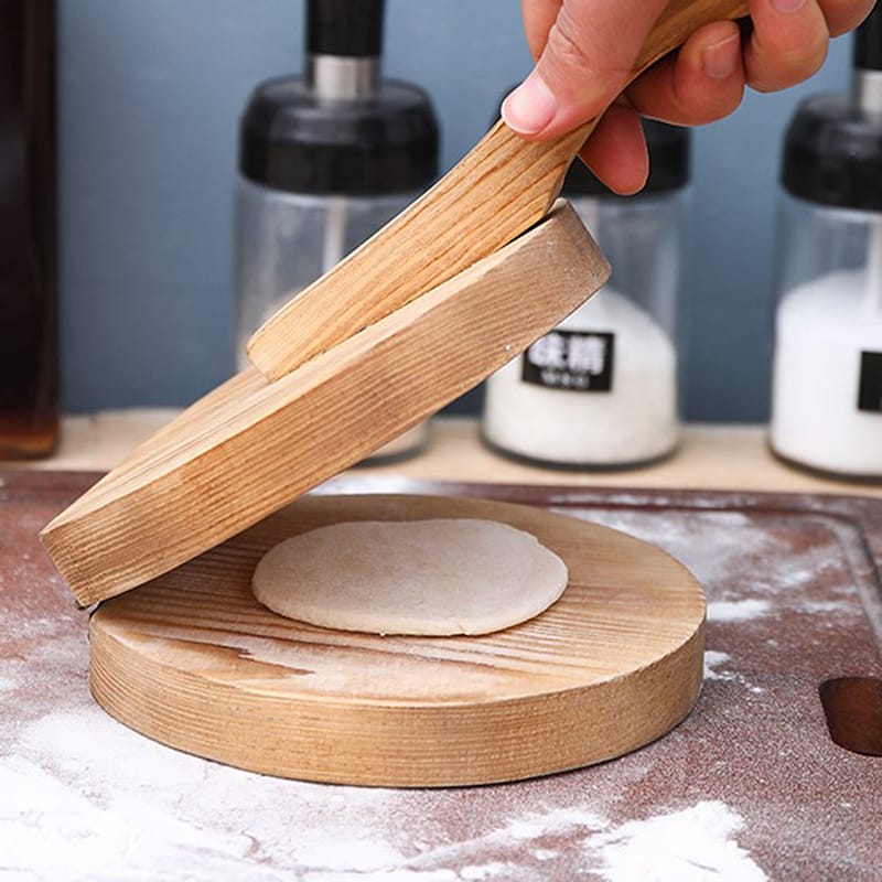 BIG SIZE Wooden Dumpling dough press for  chapati /burger 20cm flat dough