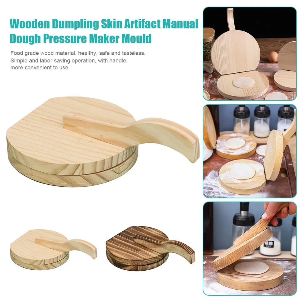 BIG SIZE Wooden Dumpling dough press for  chapati /burger 20cm flat dough