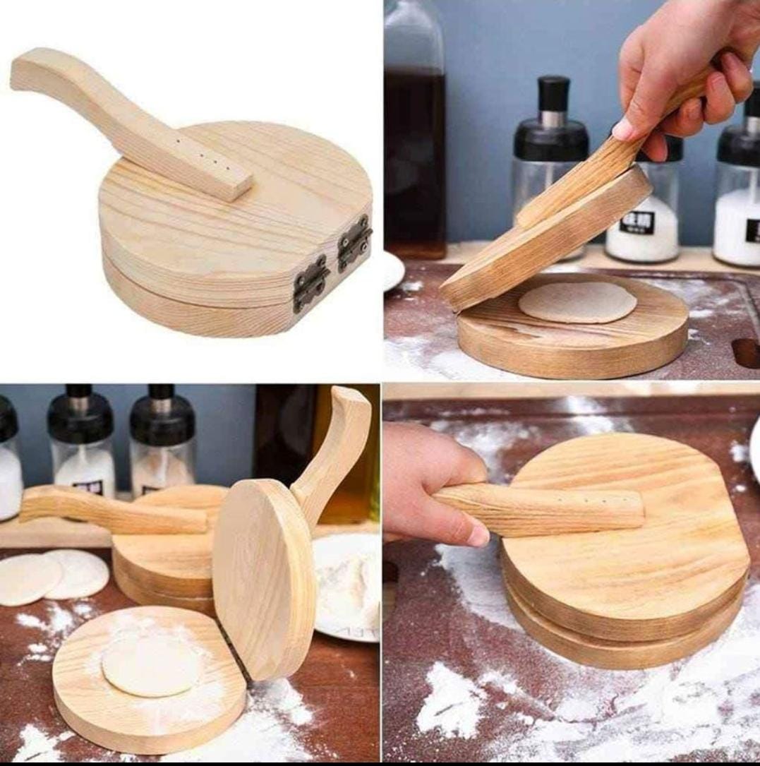 BIG SIZE Wooden Dumpling dough press for  chapati /burger 20cm flat dough